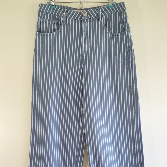 Seventy + Mochi Anthropologie Gracie Stripe High-Waist Wide-Leg Jeans Size 27R - Picture 4 of 13